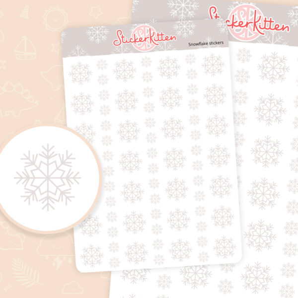 Snowflake stickers – Christmas planner stickers by StickerKitten