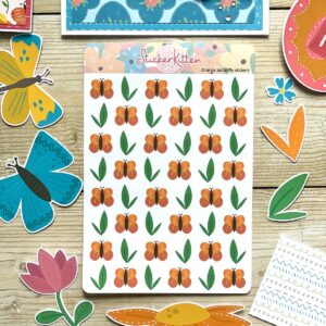 Orange Butterfly Stickers