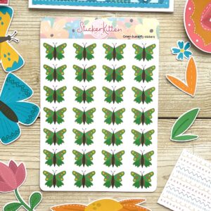 Green Butterfly Stickers