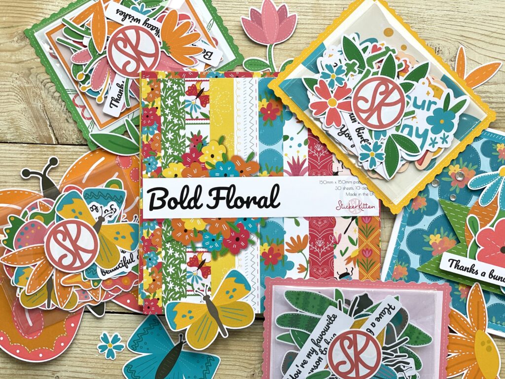 Bold Floral papercraft bundle by StickerKitten