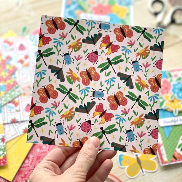 Bugs and butterflies craft patterned paper by StickerKitten