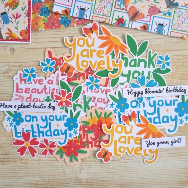 Easy sentiments for handmade cards – Bold Floral range by StickerKitten