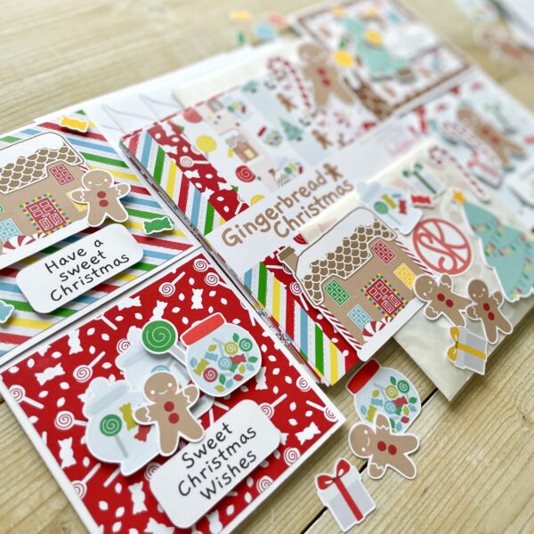 Gingerbread Christmas Card Making Kit – Craft Kits by StickerKitten UK