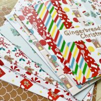 10 designs of Christmas craft paper in the Gingerbread Christmas paper pack for card making and scrapbooking and journalling
