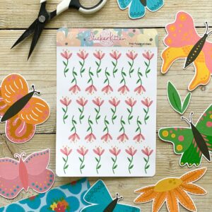 Pink Flower Stickers