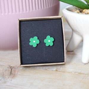 Cute Green Flower Earrings