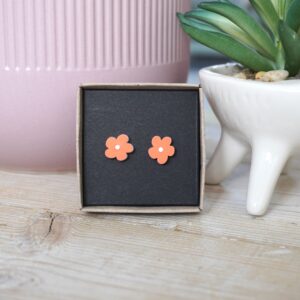 Cute Orange Flower Earrings