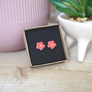 Cute Red Flower Earrings