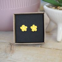 Cute Yellow Flower Earrings by StickerKitten UK