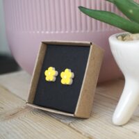 Cute Yellow Flower Earrings by StickerKitten UK