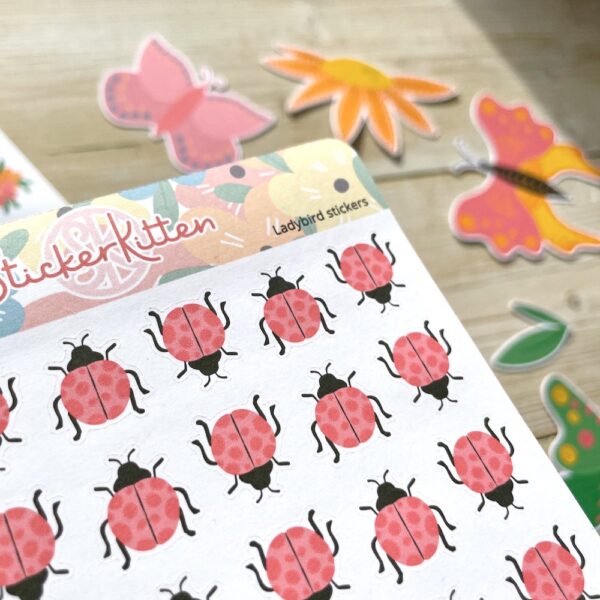 Cute ladybird planner stickers