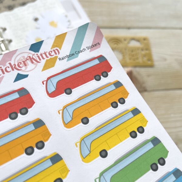 Rainbow coach stickers by StickerKitten UK