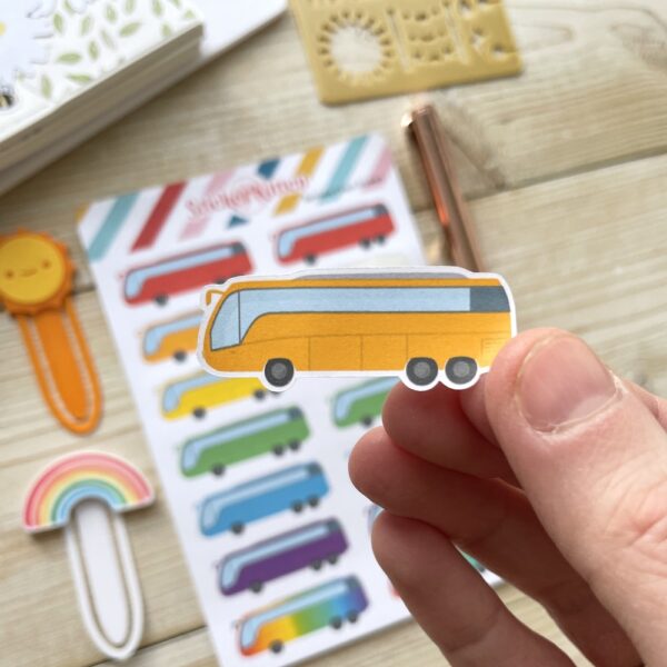 Rainbow coach stickers by StickerKitten UK