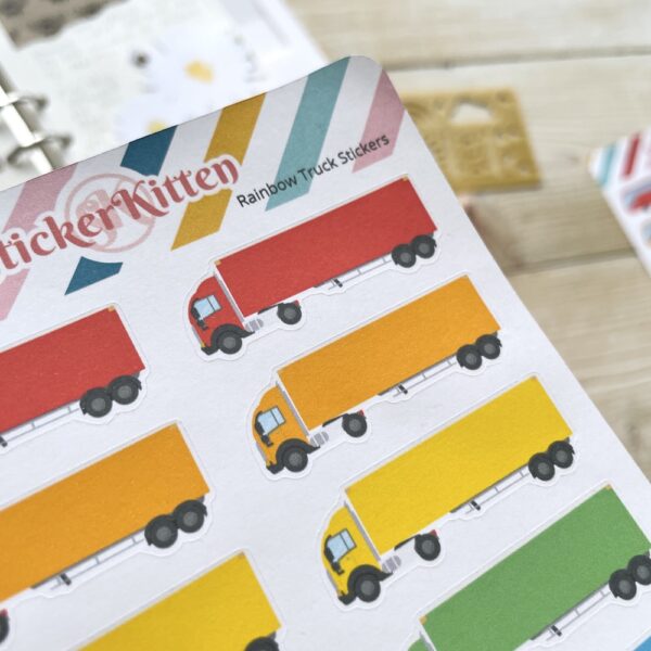 Rainbow truck stickers by StickerKitten UK