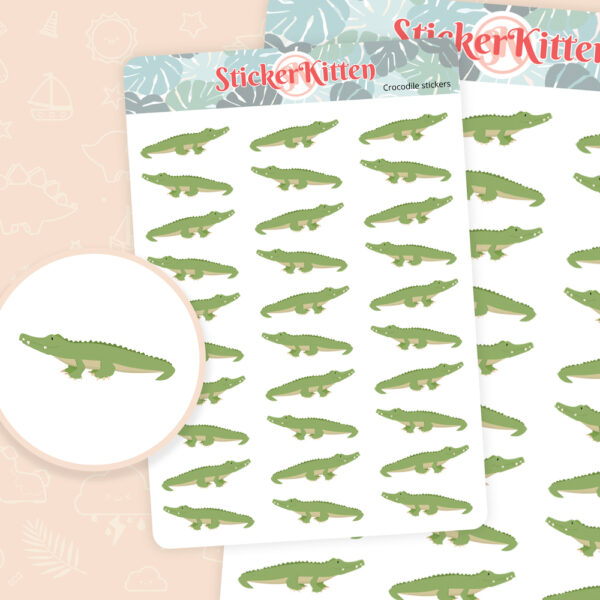 Crocodile sticker sheet by StickerKitten UK