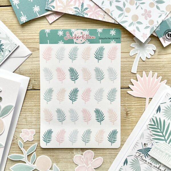 Colourful fern planner stickers by StickerKitten UK