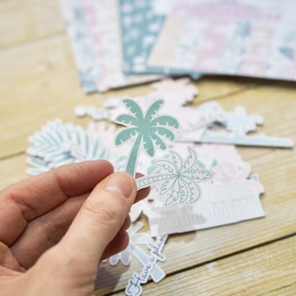 palm tree card making ephemera