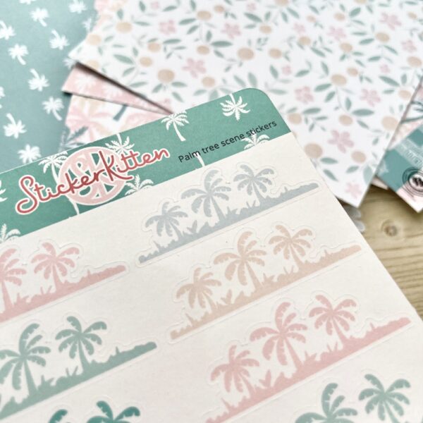 Palm tree scene sticker sheet