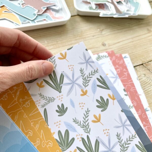 Cute plants and ferns patterned paper designed and made by StickerKitten UK