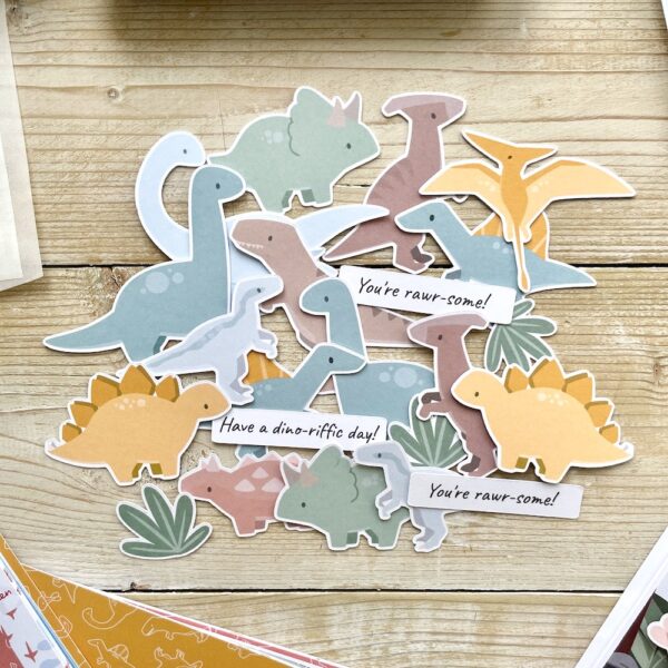 Dinosaurs ephemera - card making and scrapbooking toppers by StickerKitten UK