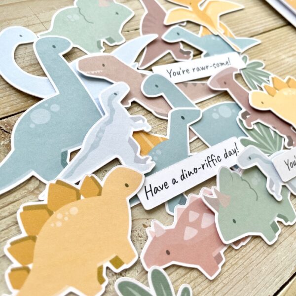 Dinosaurs ephemera - card making and scrapbooking toppers by StickerKitten UK