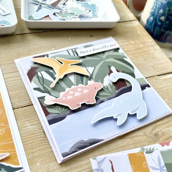 Handmade dinosaur card by StickerKitten UK