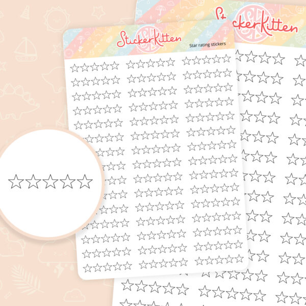 Star rating stickers - reading journal, book tracker or book review planner stickers