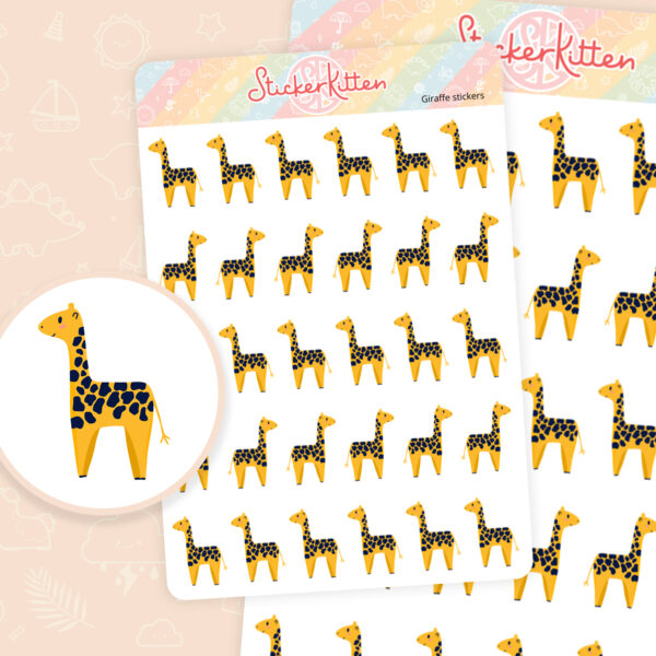 Giraffe stickers - cute giraffe planner stickers by StickerKitten UK