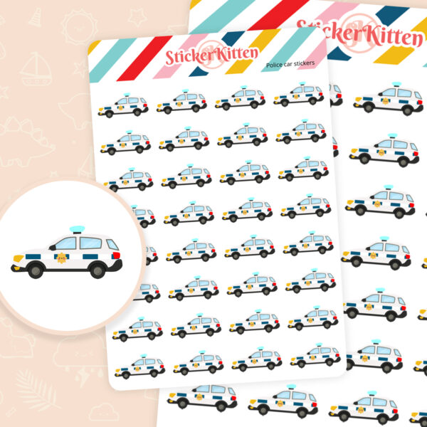 Police car stickers by StickerKitten UK