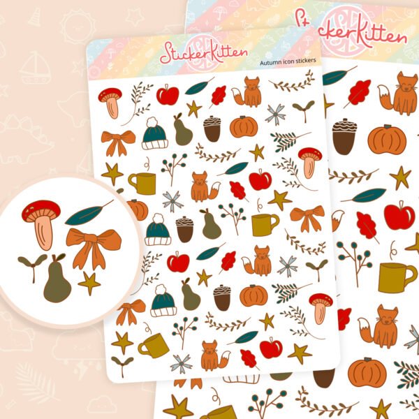 Autumn icon planner stickers
