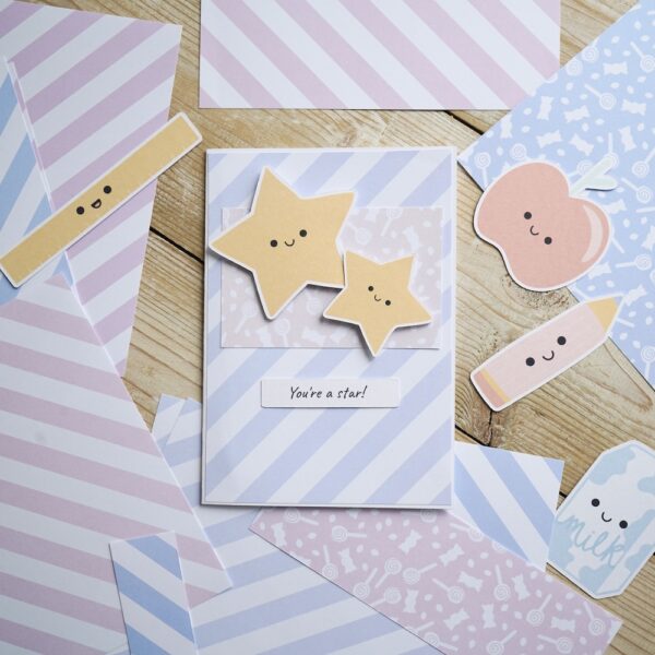 Cute handmade thank you card - you're a star