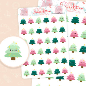 Cute Christmas Tree Stickers