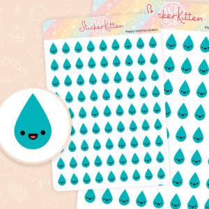 Happy Raindrop Stickers